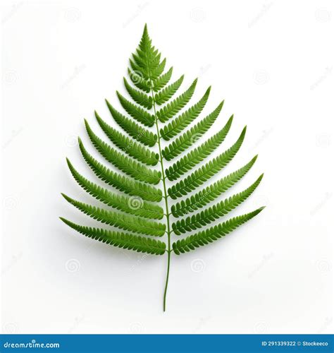 Green Fern Leaf on White Background - Minimalist Cinema4d Render Stock Illustration ...