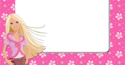 Barbie Pink Floral PNG Frame - Printable PNG Frames | Cartoon Character PNG Photo Frames