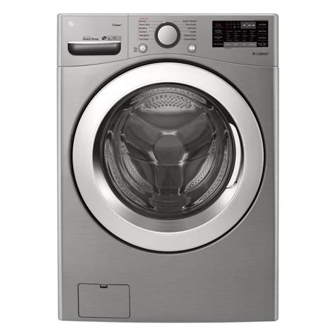 LG WM3700HVA 4.5 cu.ft. Ultra Large Capacity Front Load Washer with Steam and DLEX3370V 7.4 cu ...