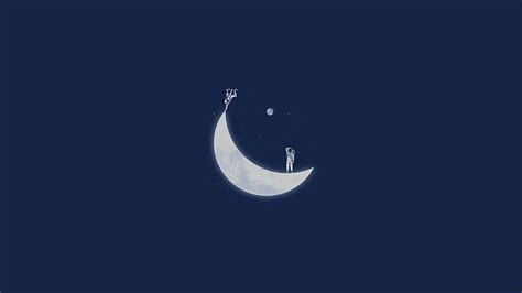 1921x1080px | free download | HD wallpaper: crescent moon illustration, stars, space, astronaut ...