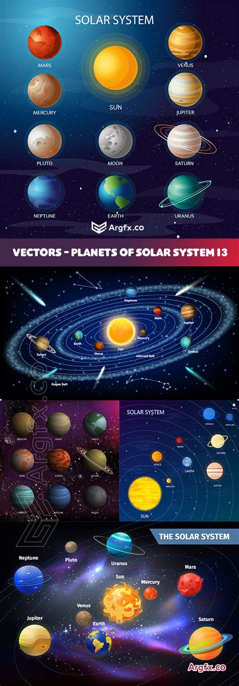 Vectors - Planets of Solar System 13 » Free Download Vector Stock Image