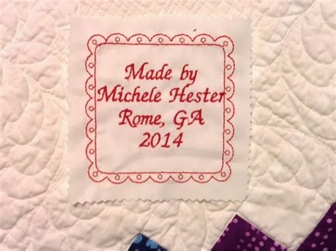 Quilting Tutorials: Embroidered quilt labels