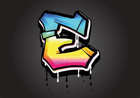 E letter 3D Graffiti Dripping alphabet font vector 11974542 Vector Art at Vecteezy