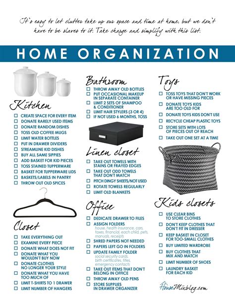 This blogger has created a room-by-room decluttering checklist - great ...