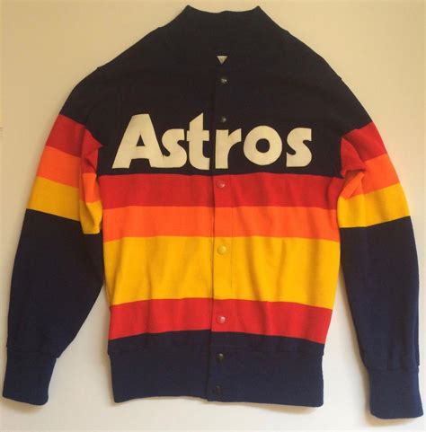 Vintage USA Astros Rainbow Cardigan Sweater Cooperstown Collection Houston Get verified coupon ...