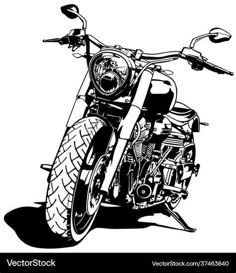 Black and white motorcycle Royalty Free Vector Image