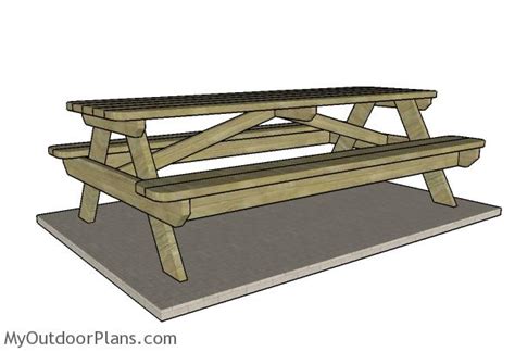 8 foot Picnic Table Plans | MyOutdoorPlans | Free Woodworking Plans and ...