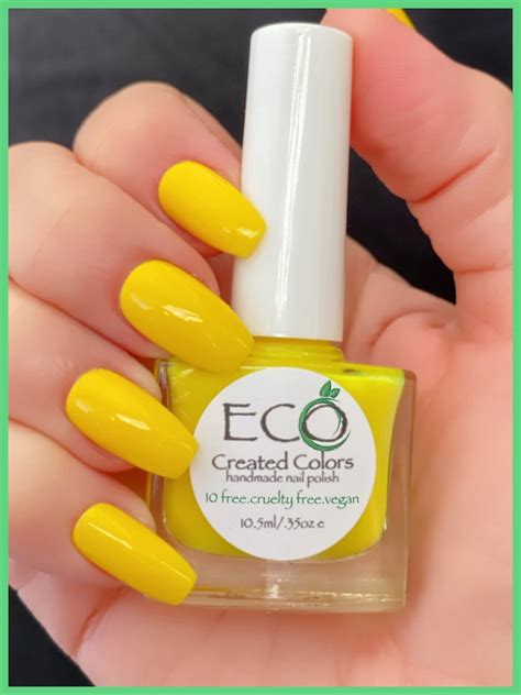 Yellow Neon Nail Polish Nail Lacquer 10 Free Polish : Lemon | Etsy