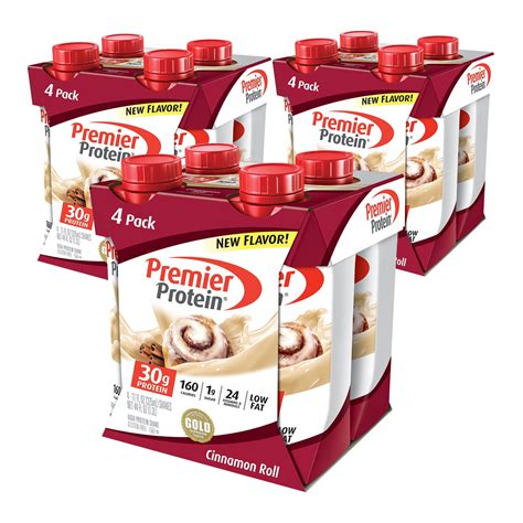 Premier Protein Shake, Cinnamon Roll, 30g Protein, 11 Fl Oz, 12 Ct - Walmart.com - Walmart.com