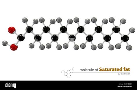 3d Illustration of saturated fat Molecule isolated white background Stock Photo - Alamy