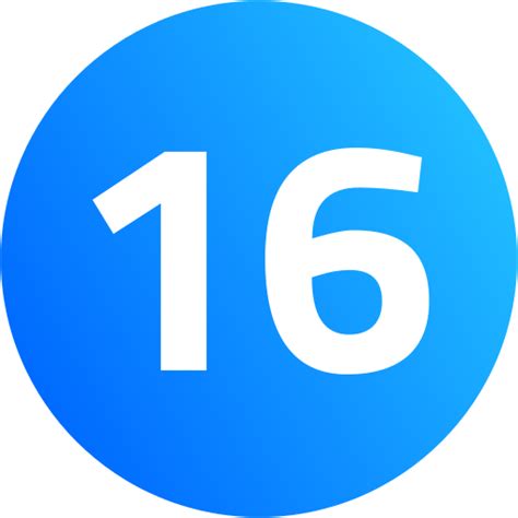 Number 16 Generic Circular icon