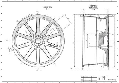 Wheel Technical Drawing Sketch Coloring Page | Technical drawing ...