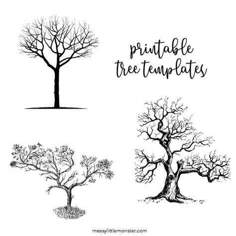 Printable Tree Templates - and a fun tree craft! - Messy Little Monster