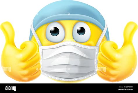 Mask Emoticon Emoji Thumbs Up PPE Doctor Nurse Stock Vector Image & Art - Alamy