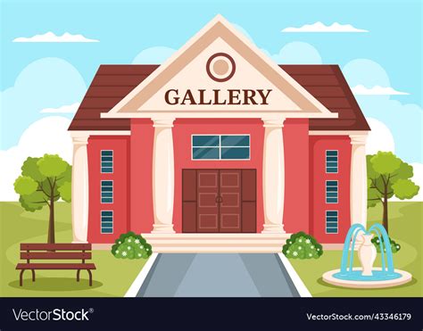 Art gallery museum building cartoon Royalty Free Vector