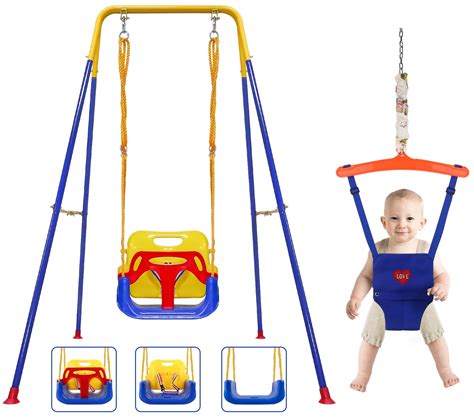 Buy Everest 4-in-1 Toddler Swing Set and Baby Jumper for Active Babies ...