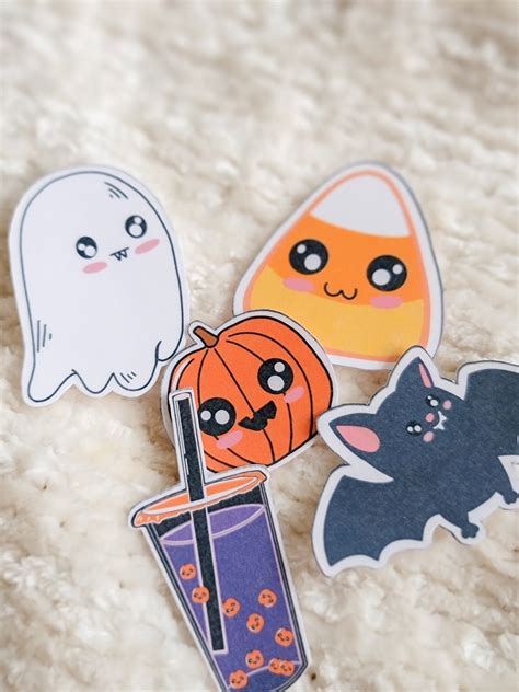 Halloween Sticker Pack, Kawaii, Planner Stickers, Spooky Stickers, Hydroflask Stickers, Bullet ...