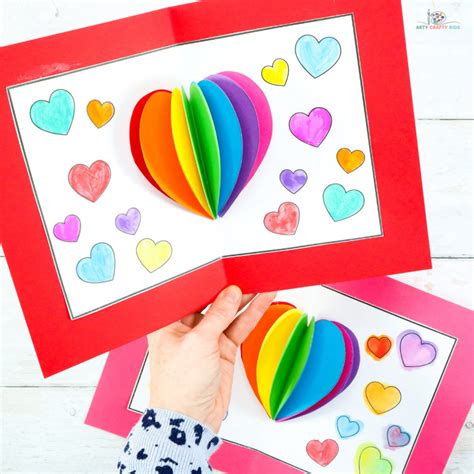 Heart Pop Up Card for Valentine's Day - Arty Crafty Kids