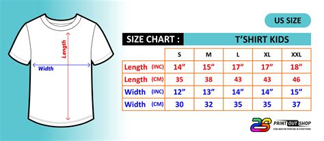 SIZE CHART-TSHIRT KIDS_US SIZE – PrintOut Shop