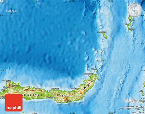 Physical Map of North Sulawesi