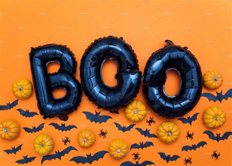 Halloween balloon word boo stock photo containing background and ...