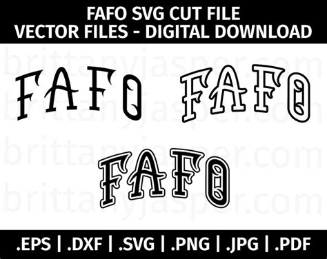 FAFO SVG Vector Bundle Clip Art Cut Files for Cricut - Etsy Canada