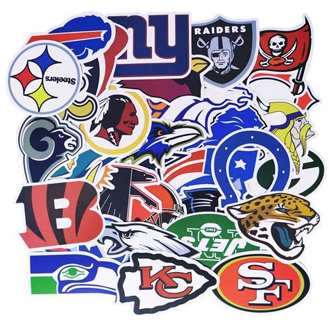 Buy NFL Stickers All 32 Teams, Vinyl Waterproof Sport Fan Decals for ...