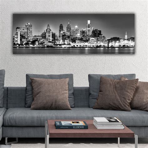 Black & White Philadelphia Skyline Canvas | Holy Cow Canvas