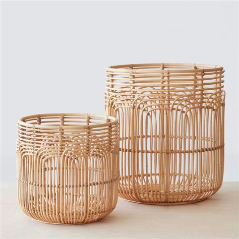 rattan basket | Rattan basket, Basket lighting, Home decor accessories