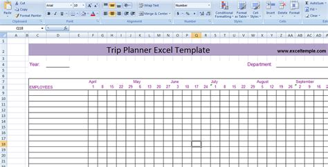 Excel Spreadsheet Travel Planner ~ Excel Templates