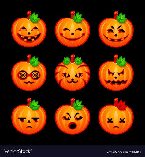 Pumpkin emoticons Royalty Free Vector Image - VectorStock