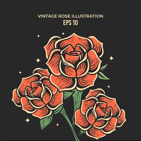 Premium Vector | Hand drawn vintage roses illustration