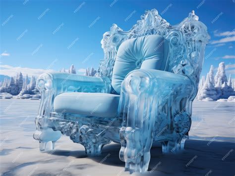 Premium AI Image | Decorated empty throne The Ice Throne