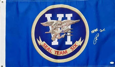 Robert O'Neill Signed "SEAL Team Six" Flag Inscribed "Never Quit!" (PSA) | Pristine Auction