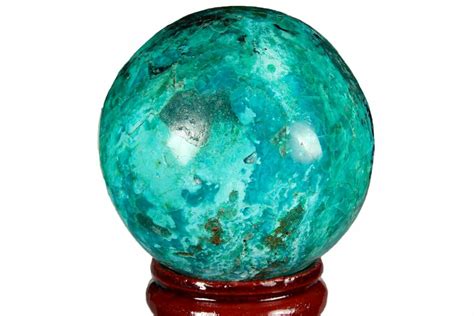 1.75" Polished Chrysocolla Sphere - Peru (#133745) For Sale - FossilEra.com