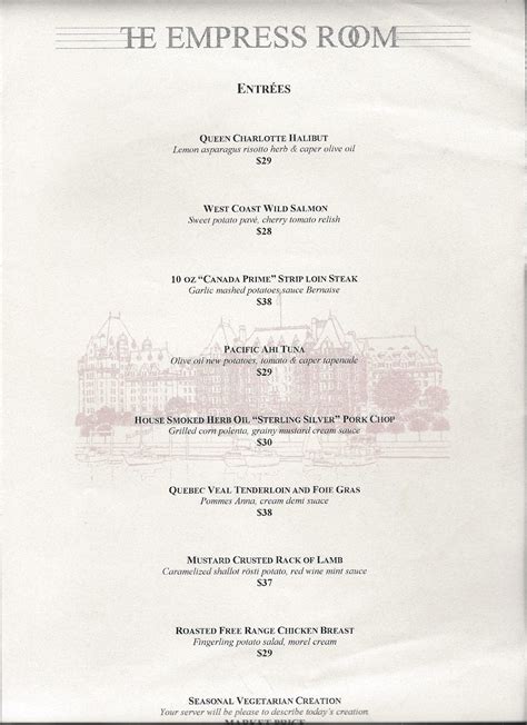 Chris Suhr's Menu Collection: Empress Hotel, Canada