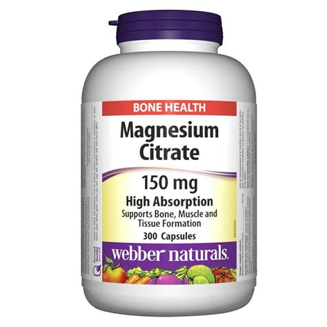 webber naturals® Magnesium Citrate 150 mg - 300 Capsules - Deliver-Grocery Online (DG), 9354 ...