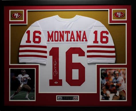 Joe Montana Signed 49ers 35" x 43" Custom Framed Jersey (PSA COA) | Pristine Auction