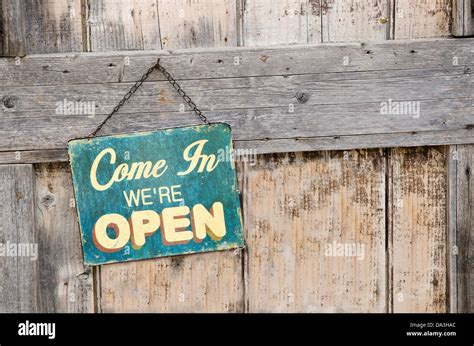 Vintage open sign Stock Photo - Alamy