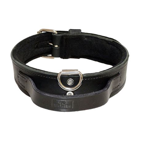 2 Inch Heavy Duty Leather Dog Collar with Felt and Handle RedLine K9 - Walmart.com