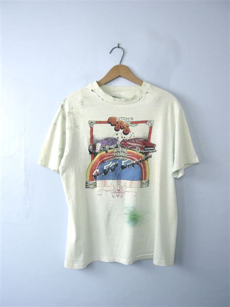 One vintage 1980's rare graphic tee, distressed shirt, classic cars, size large | Vintage mens ...