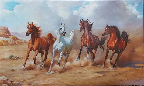 Arabian Horses Painting by Majid Hashem - Pixels