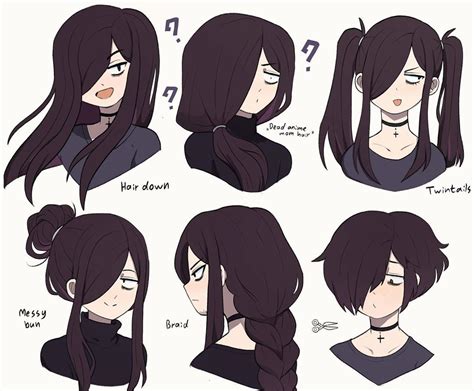 Digital art🌱 on Instagram: “Different hair-styles for goth bf! ️ Which ...