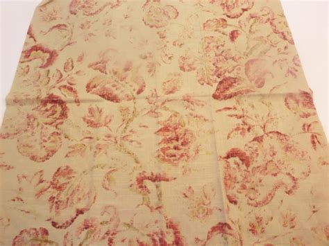 Ralph Lauren Fabric Floral Red Cotton Linen Free Samples