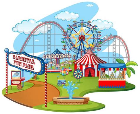 Free Vector | Fun fair theme park | Fair theme, Vector free, Fun fair