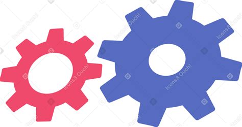 Two gears PNG, SVG