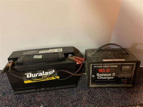 Craftsman Battery Charger & Duralast Gold H8 Automotive Battery ...