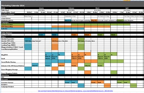 Marketing Calendar Excel Template