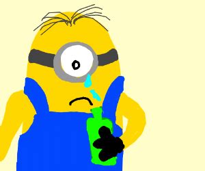 minion eating cereal screaming BANANA - Drawception