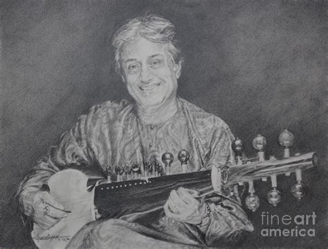 Ustad Amjad Ali Khan- The Sarod Maestro Drawing by Asha Sasikumar - Pixels